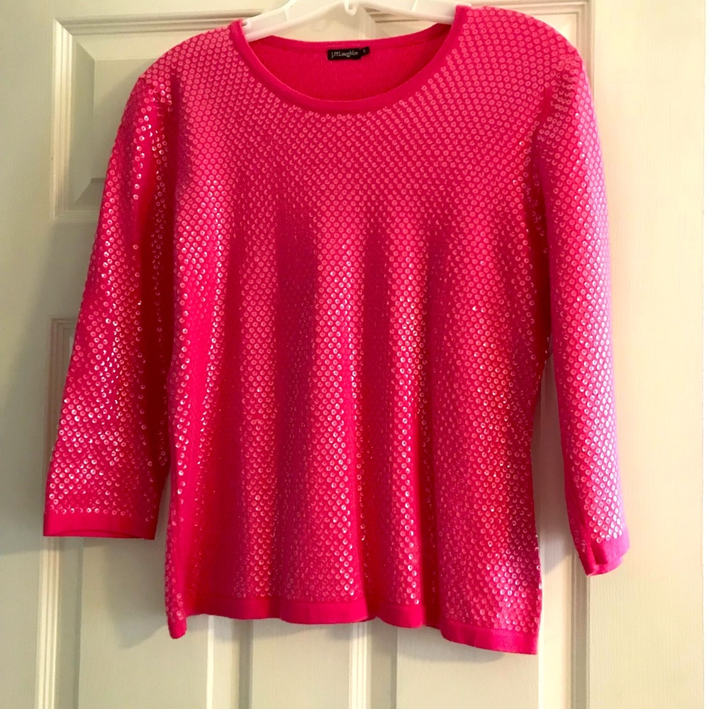 J McLaughlin fun sequin sweater, EUC